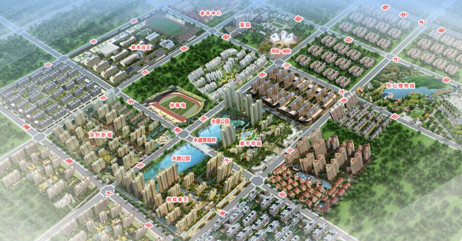深州市北部新城规划鸟瞰图